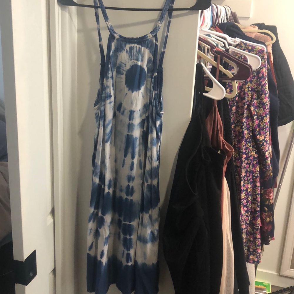 Blue Tie Dye Summer Dress